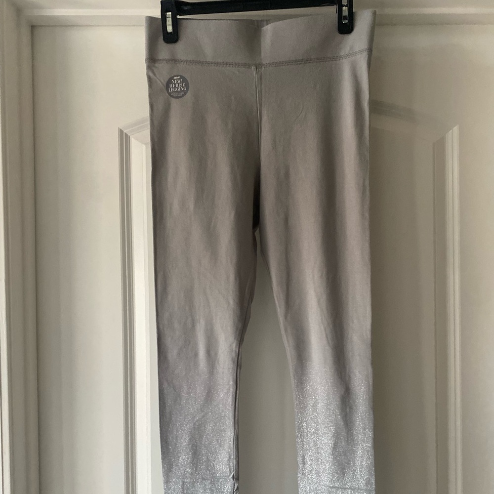 Aerie Gray Silver Sparkle Leggings Size M